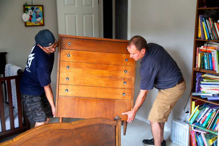 movers packing furniture safely and securely